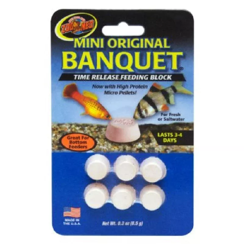 Zoo Med Mini Original Banquet Time Released Fish Feeding Block .3 oz